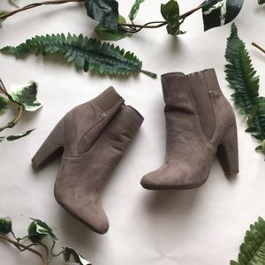 Pink & Pepper Suede Heeled Bootie